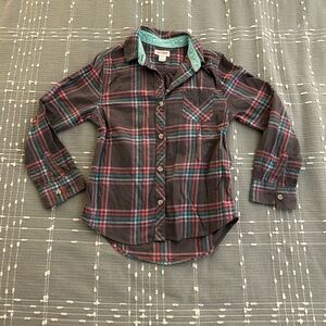 Cat & Jack girls gray pink blue Plaid Shirt - 7/8